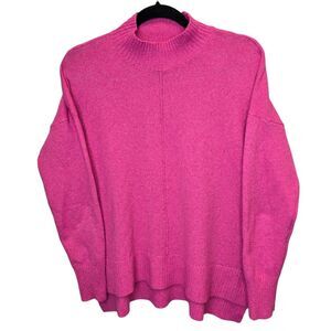 Tahari Women's M Pink Mock Neck Pullover Knit Long Sleeve Sweater